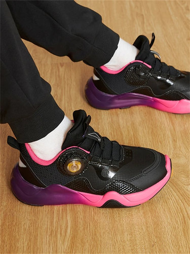 李宁儿童旋纽扣休闲鞋秋冬男童大童李宁云低帮减震回弹皮面运动鞋 - 图3