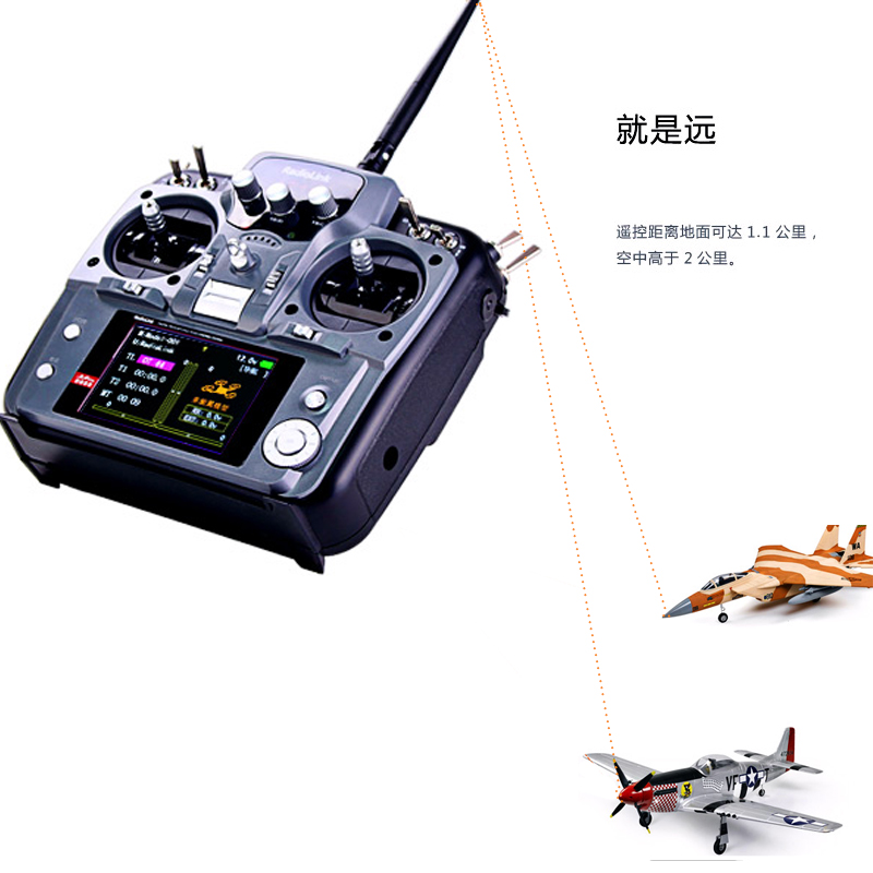 乐迪AT10+R10D+PRM-01十通道智能模型遥控器+接收机+动力回传模块 - 图0