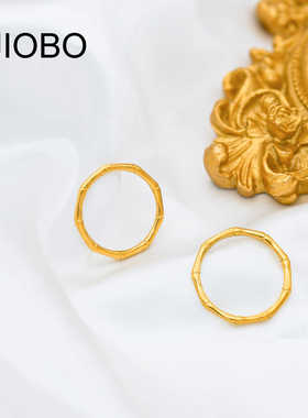 百搭竹节指环钛钢小众设计