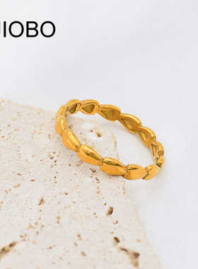 爱心拼接戒指手饰小众设计