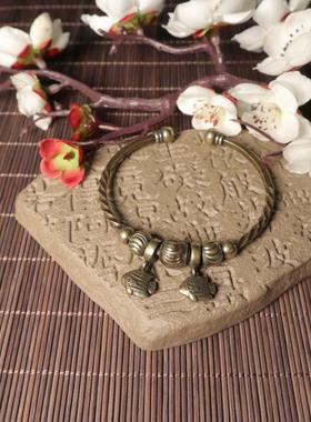六字真言银手镯女999纯银