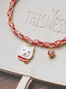 纯银镀金可爱狗狗手链包邮