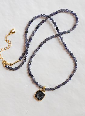 THISNESS天然黑玛瑙堇青石项链