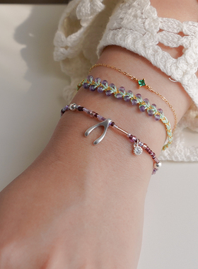 THISNESS紫水晶民族风编织手链