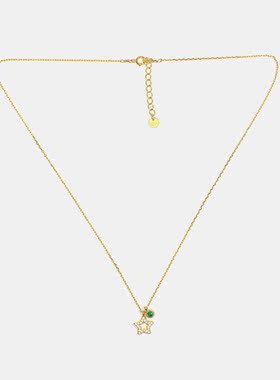 纯银thisness圣诞纯银五角星锆石