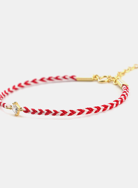 thisness幸运手链菱形白锆石叠戴