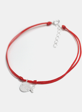 thisness红绳特辑纯银拉丝小鱼