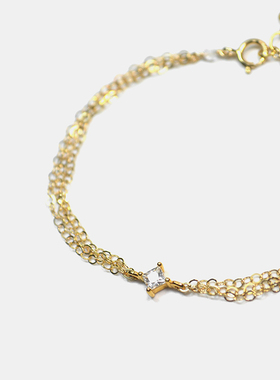 thisness幸运手链菱形14k包金