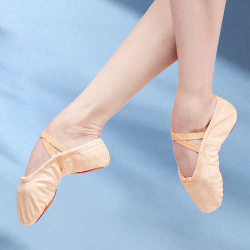 儿童舞蹈鞋女童软底鞋练功鞋女孩幼儿猫爪鞋考级跳舞鞋中国舞肉色 - 图1