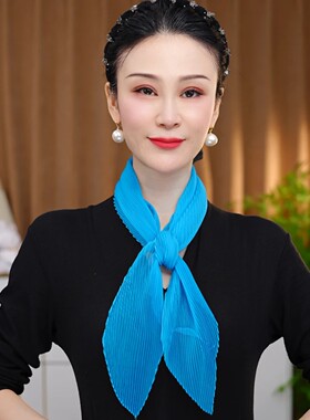 夏季薄款优柔纱渐压皱舞蹈丝巾