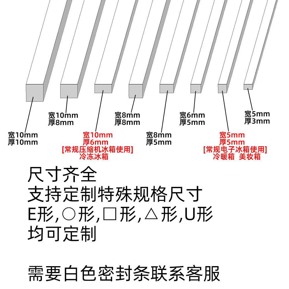 车载迷你冰箱电子冰箱压缩机冰箱专用EVA加粗密封条密封圈 - 图0