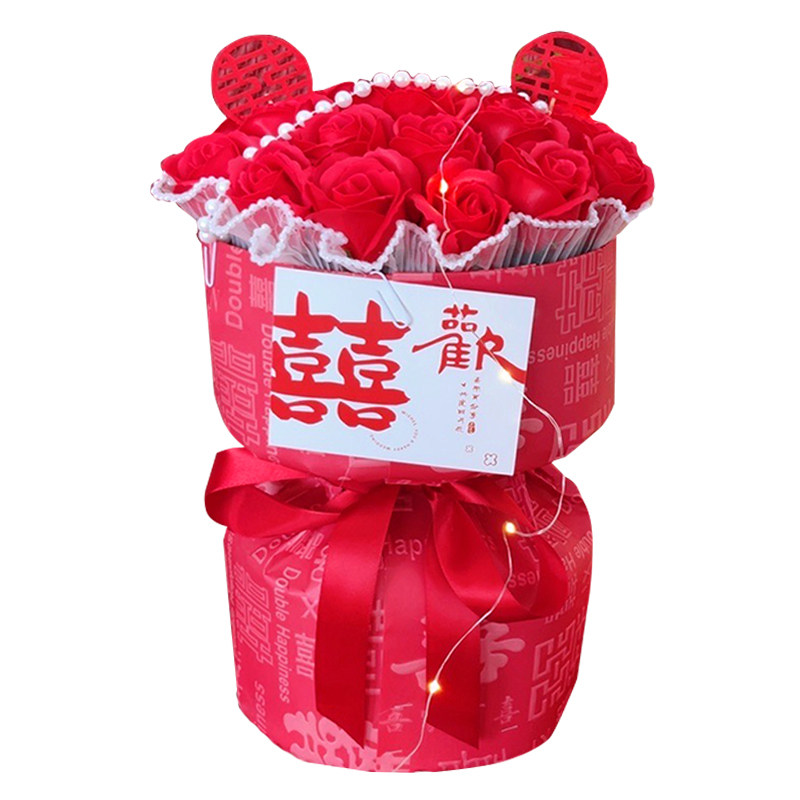 结婚新娘花束订婚领证手捧花玫瑰仿真永生花送女朋友女生爱人礼物