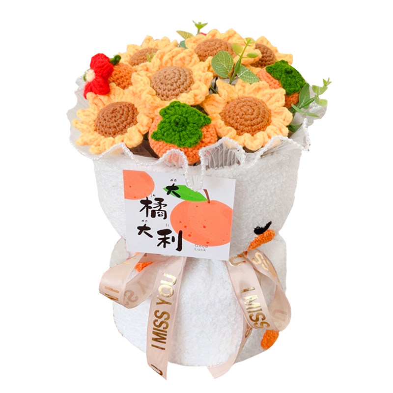 针织毛线花束成品手捧花向日葵玫瑰生日礼物送女生女友护士节520