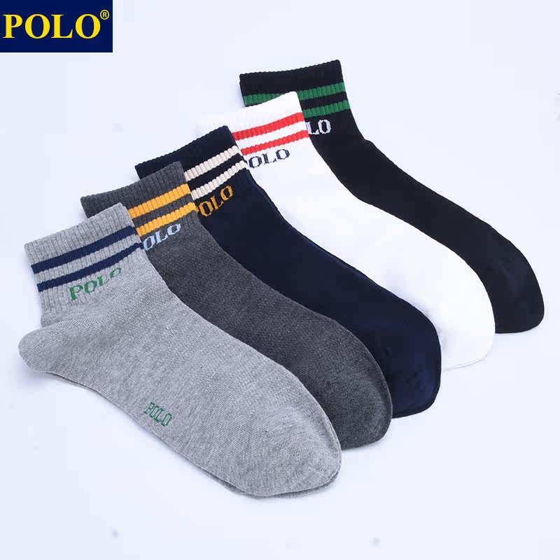 polo男潮流字母百搭夏季无骨中筒袜 品伦内衣短袜/打底袜/丝袜/美腿袜