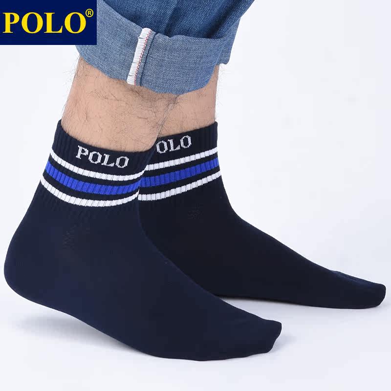 polo男春夏网眼透气条纹百搭中筒袜 品伦内衣短袜/打底袜/丝袜/美腿袜