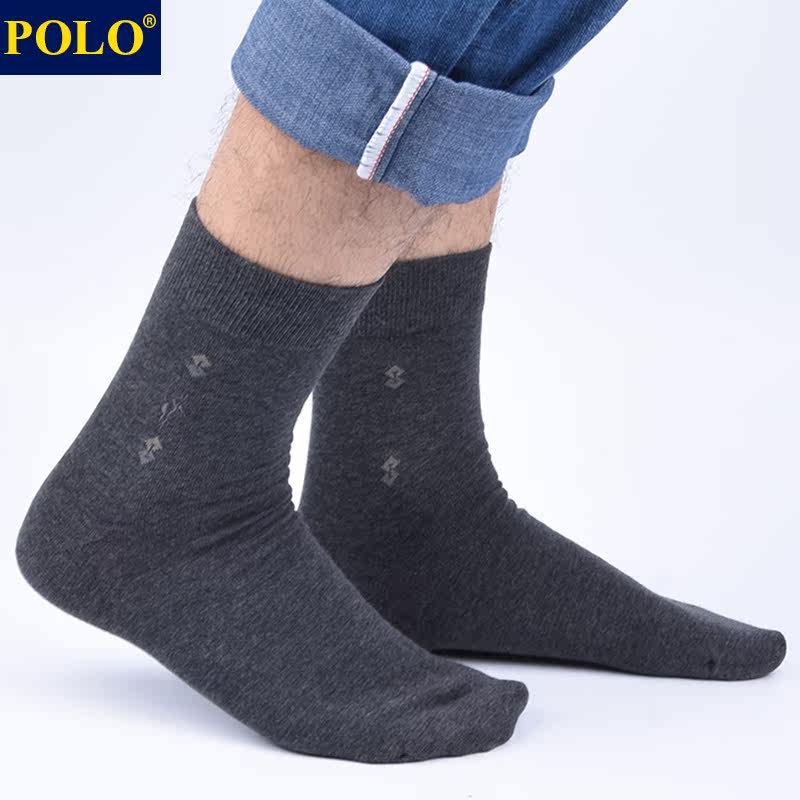 polo男士吸湿排汗四季纯色中筒袜 品伦内衣短袜/打底袜/丝袜/美腿袜