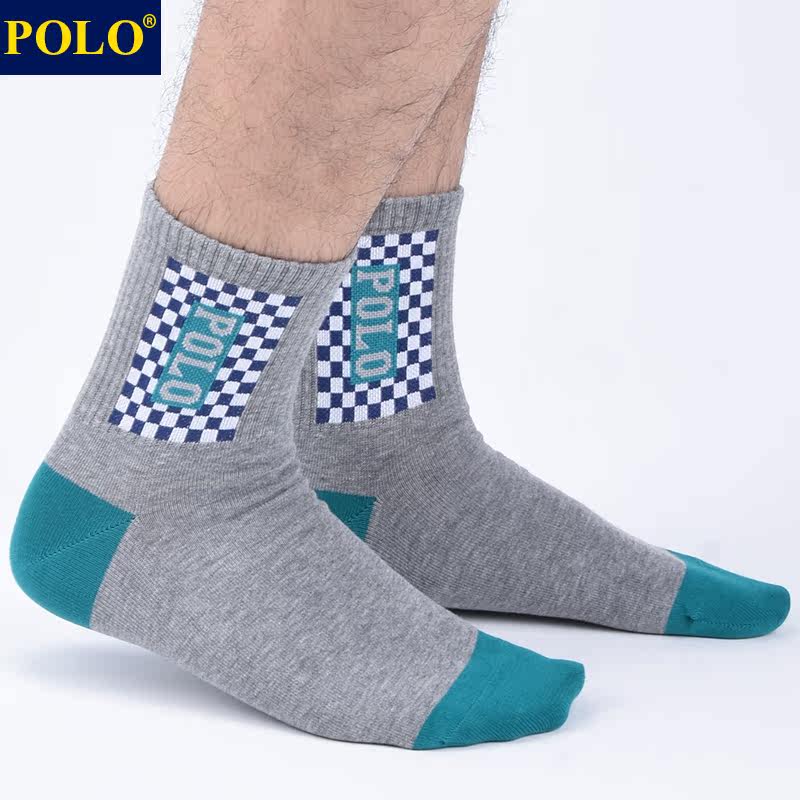polo男秋冬运动休闲吸湿排汗中筒袜 品伦内衣短袜/打底袜/丝袜/美腿袜