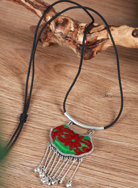 杨丽萍原创民族风苗银流苏项链