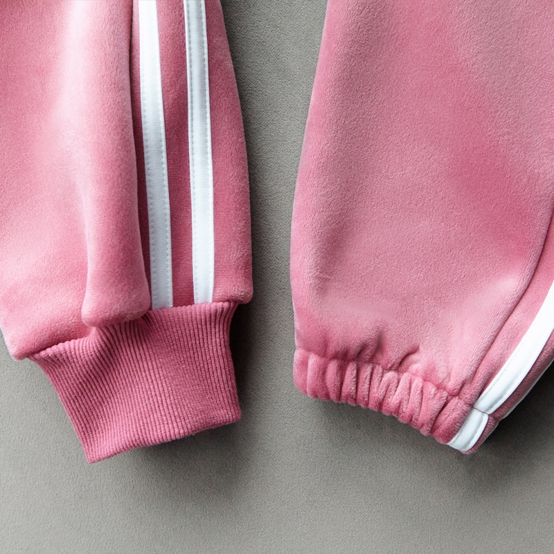 新款金丝绒女春秋冬加绒高腰运动裤 芷轩休闲裤