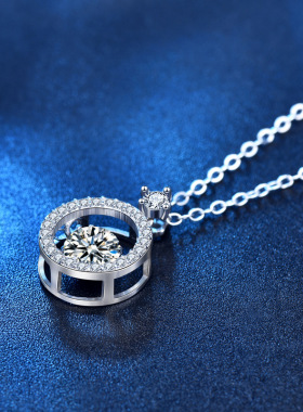 纯银跳动的心莫桑钻配饰浪漫吊坠