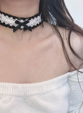 「洛丽塔女仆风」puppy蝴蝶结爱心choker少女jk绑带约会情侣脖带