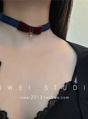 带铃铛出逃公主约会颈链丝绒