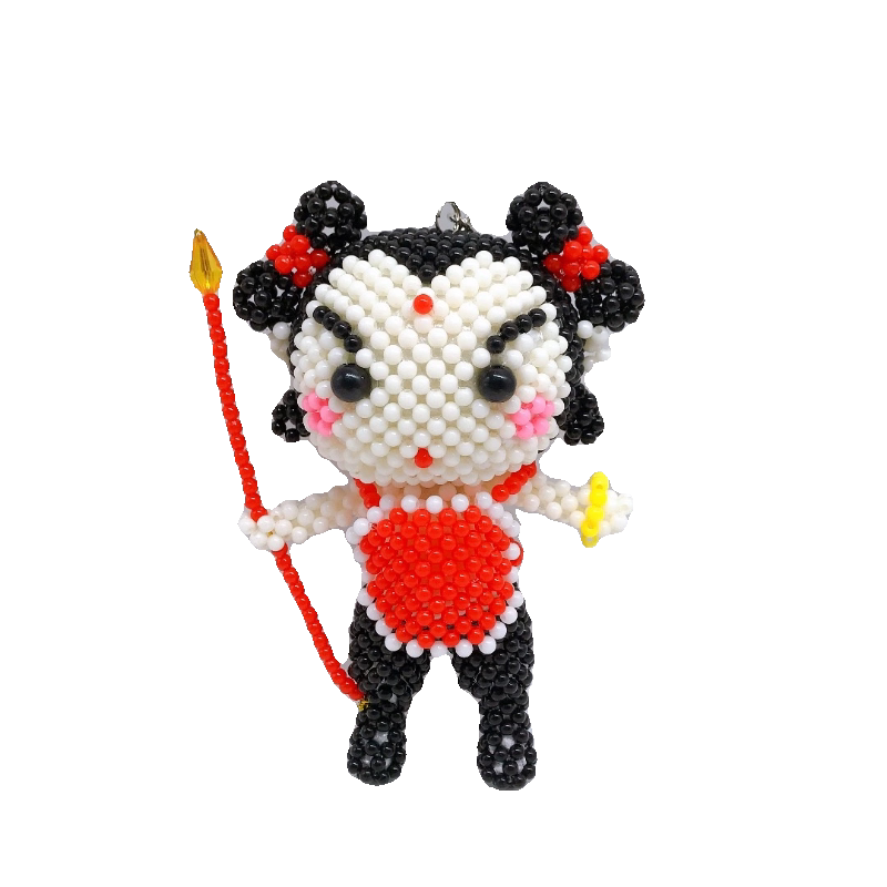 成品手工串珠潮童哪吒玩偶手工diy串珠制作礼物编织卡通娃娃摆件