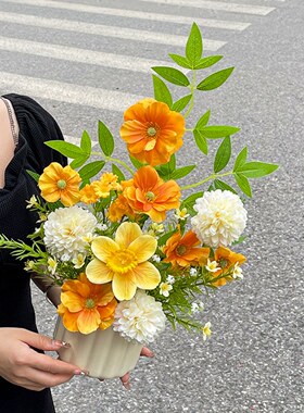 高级感仿真花束客厅电视柜摆件