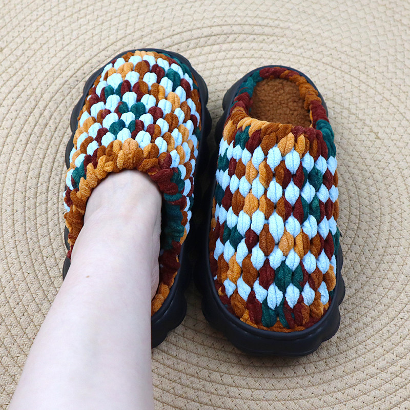 新款孺子牛云朵鞋底手工拖鞋冰条线钩织拖鞋毛线拖鞋成品,淘宝优惠券,粉丝福利购,淘宝优惠卷