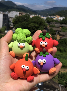 超可爱的墩墩鸡个性桌面摆件车载装饰用公仔玩偶纯手工树脂可送礼