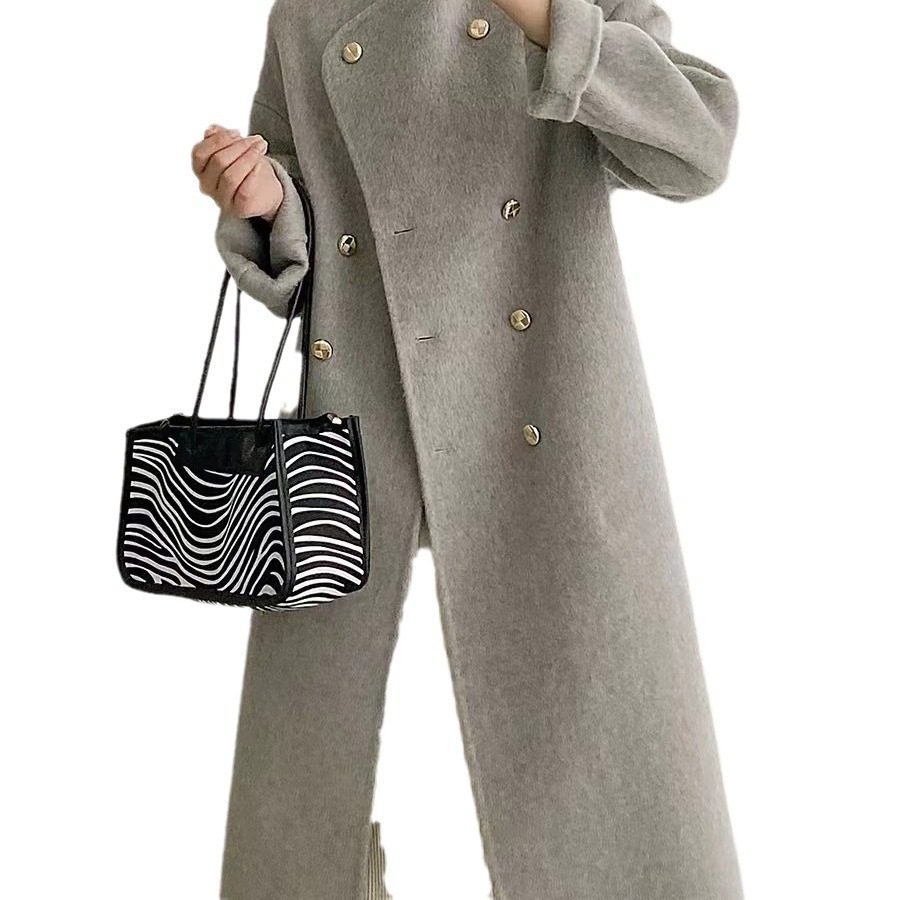 立领深冬翻领扣双面羊毛大衣感气质名媛宽松女毛呢外套,淘宝优惠券,粉丝福利购,淘宝优惠卷