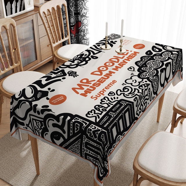 Light luxury Nordic dining tablecloths graffiti geometric patterns