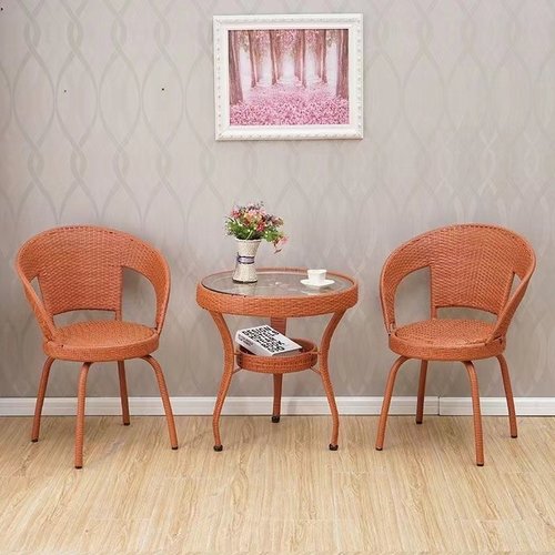 可旋转藤椅编织家用成人凳子靠背电脑椅办公茶室椅子单人阳台腾椅 - 图2