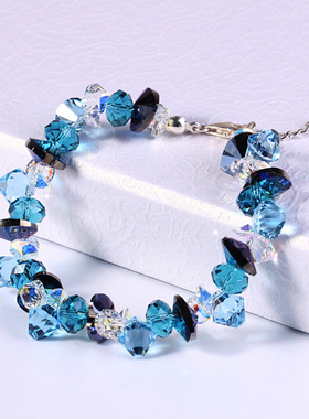 奥地利水晶女神纯银手链手串超闪