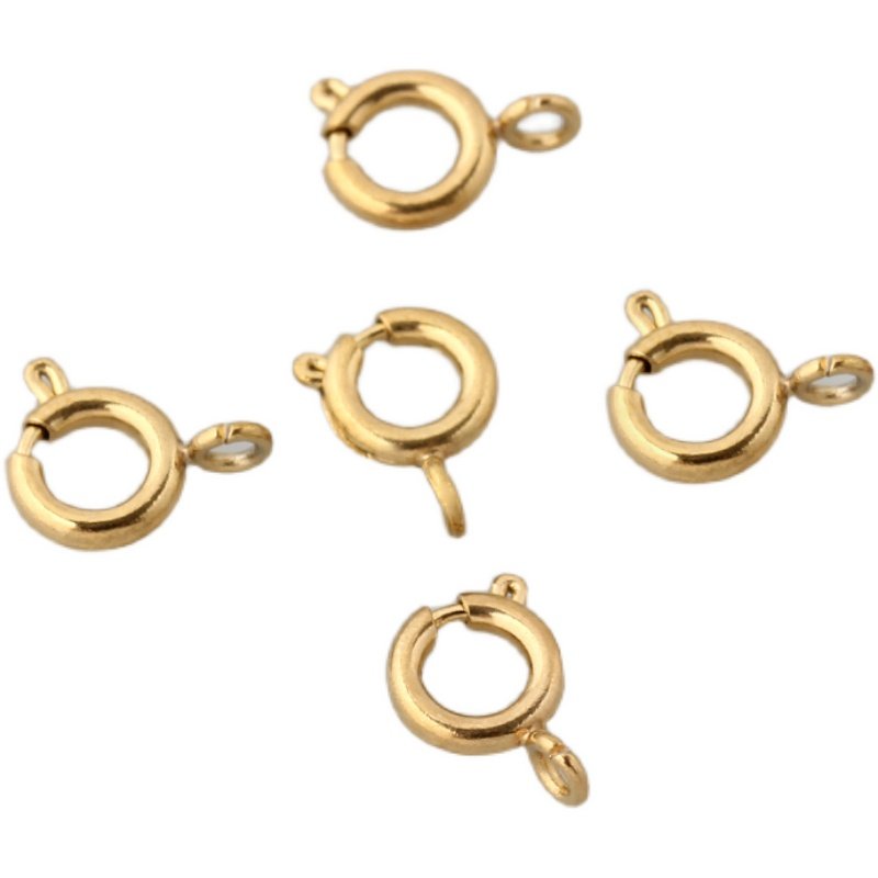 不锈钢钛钢镀18K金弹簧扣圆形扣手链扣项链扣子diy手工材料配件,淘宝优惠券,粉丝福利购,淘宝优惠卷