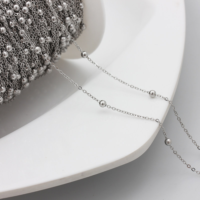 不掉色钛钢真空18k金包珠满天星链条手工特细金豆银豆链子diy配件,淘宝优惠券,粉丝福利购,淘宝优惠卷