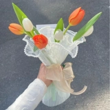 Пуритовая рыба хвостовая марла с цветами упаковочный материал цветочный магазин цветочный магазин с выпечка