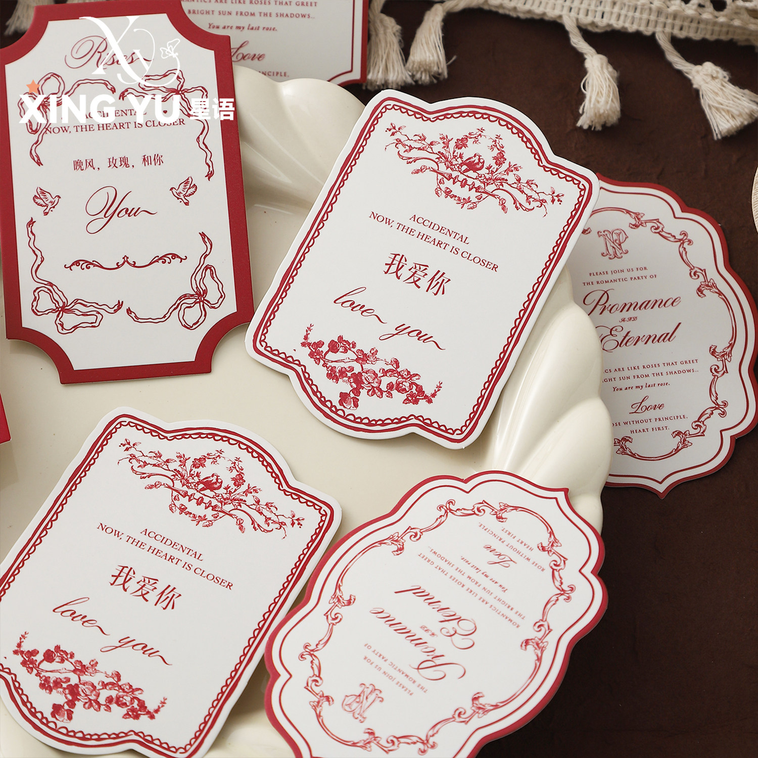 星语【2.14情人节新品】英文烫金吊卡鲜花装饰贺卡diy花艺明信片,淘宝优惠券,粉丝福利购,淘宝优惠卷