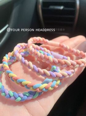 少女麻花辫发绳简约百搭头绳高弹力发圈皮筋爆款编织新款闺蜜手链