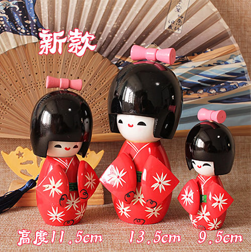 日本木偶娃娃和服樱花玩偶摆件日式和风套娃料理寿司店天然装饰品 - 图2
