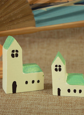 治愈系建筑房屋树脂居家装饰品