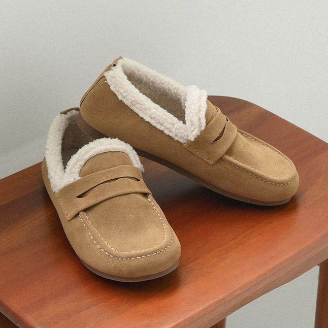 衣玲女鞋冬季百搭通勤加绒保暖一脚蹬豆豆鞋平底单鞋女,淘宝优惠券,粉丝福利购,淘宝优惠卷