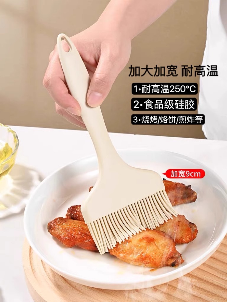 一体式大号硅胶油刷烙饼刷烘焙耐高温不掉毛厨房家用酱刷子食品级 - 图0