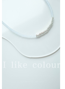 蓝色鸢尾｜浅蓝色优雅小众米珠项链碎银子锁骨链串珠通勤法式饰品