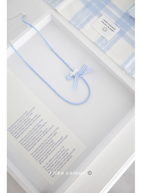 小清新奶蓝色原创设计女生首饰