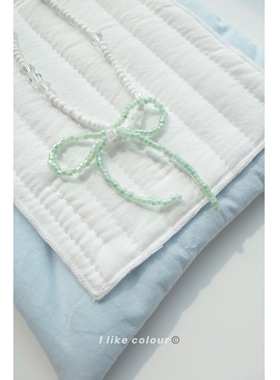 米珠串珠小众气质蝴蝶结项链