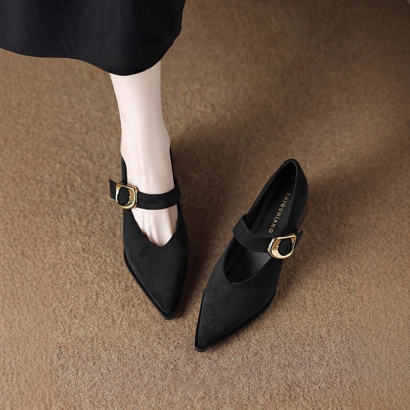 法式复古绝美玛丽珍高跟鞋女2025年秋季新款配裙子巨好看尖头单鞋 - 图2