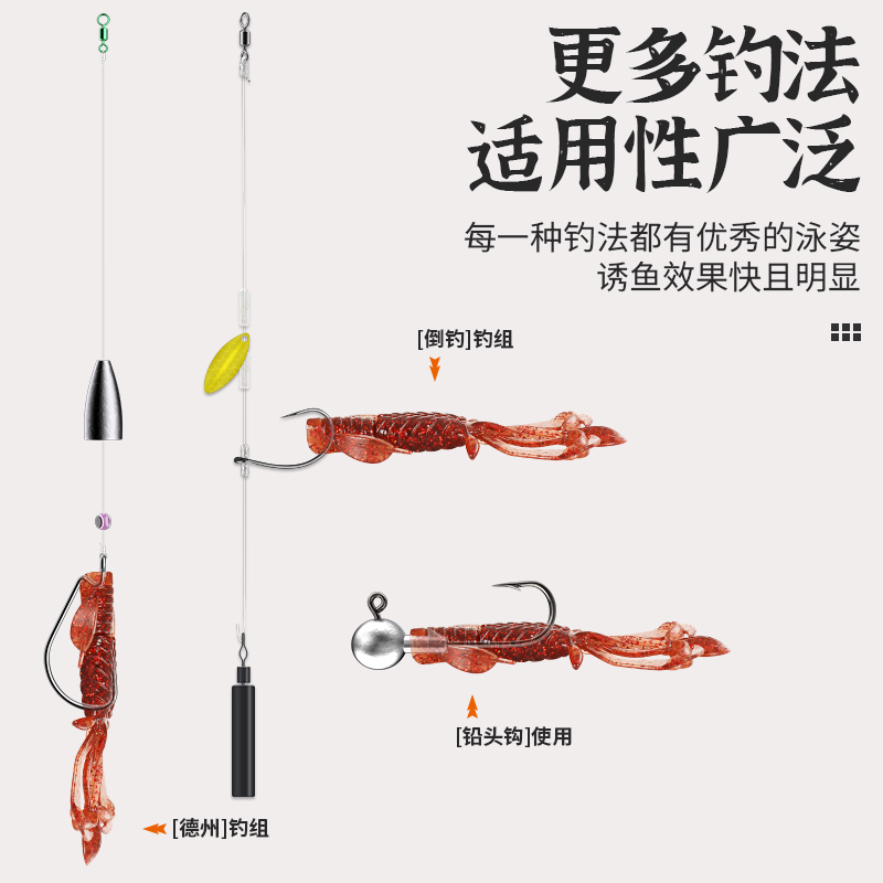 浮水虾软饵软虫路亚软饵虾型加盐加腥路亚假饵野钓黑坑鲈鳜鱼专用-图2