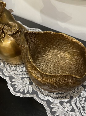 全铜小福袋猪时尚艺术精雕工艺高端家用玄关壁炉电视柜摆件