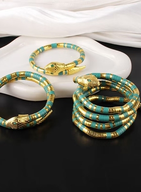 欧美夸张个性蛇形缠绕造型项链女极简朋克弹性脖子配饰摄影装饰品